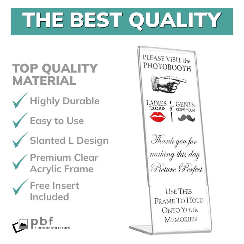 pbf PHOTO BOOTH FRAMES 2x6 Acrylic Sign Holder | 2 x 6 Vertical Stand Up Slanted Sign Holder | Acrylic Stands for Display | Clear Picture Frame, Menu Table Top Stand, Plastic Flyer Holder (100-Pack) - Image 4